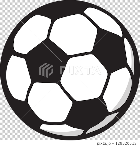 シンプルなサッカーボールのイラスト 129320315