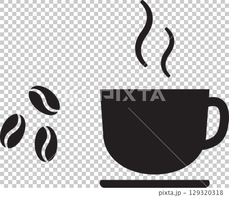 Coffee bean simple icon Coffee bean simple icon 129320318