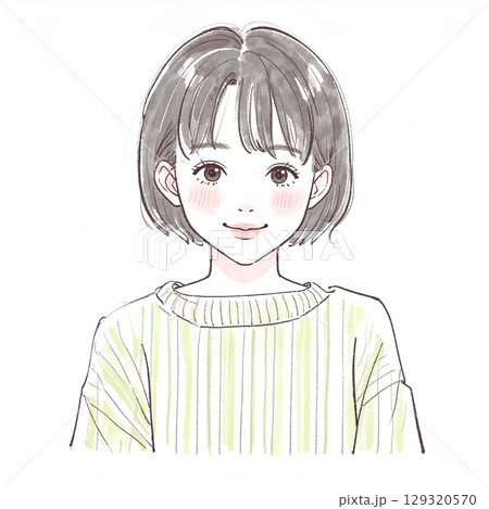 手描き・水彩画風の子供のイラスト素材 129320570