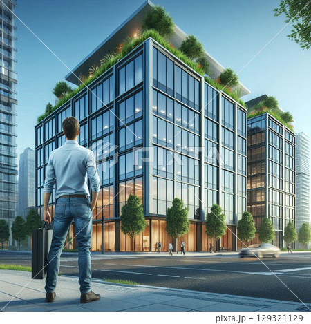 young businessman walking in city young businessman walking in city 129321129