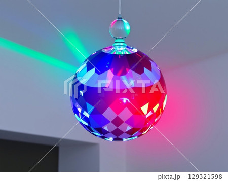Iridescent Disco Ball: A Vibrant Reflection of Light Iridescent Disco Ball: A Vibrant Reflection of Light 129321598