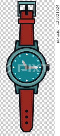 時間を確認するお洒落なメンズ用の腕時計イラスト 129321624