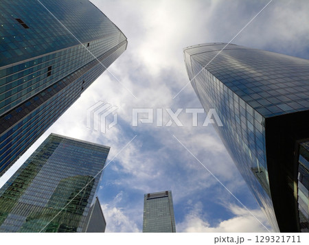 Modern skyscrapers in the business district of Moscow 129321711