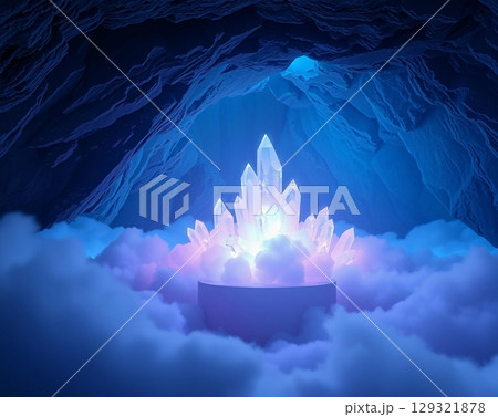Luminous Crystal Formation Within an Ancient Ice Cave Luminous Crystal Formation Within an Ancient Ice Cave 129321878