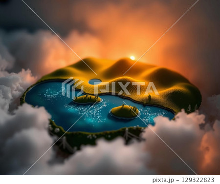 Floating Isle of Golden Hills and Azure Waters Floating Isle of Golden Hills and Azure Waters 129322823