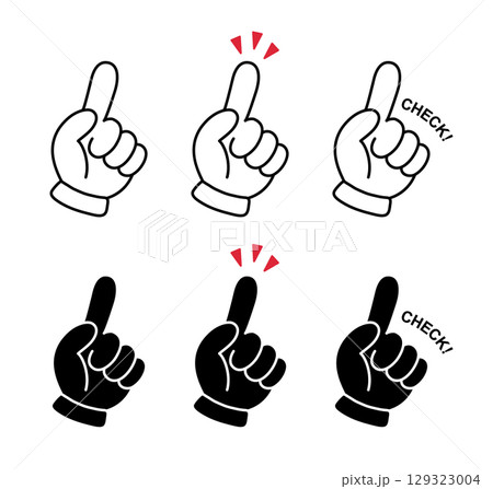 指さし チェック アイコン ベクター 129323004