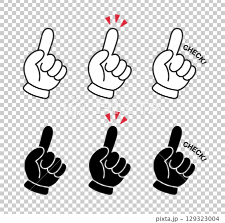 指さし チェック アイコン ベクター 129323004