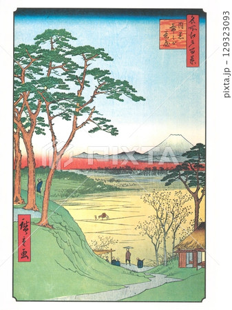歌川広重 名所江戸百景(秋の部)#85 目黒 爺々が茶屋 歌川広重 名所江戸百景(秋の部)#85 目黒 爺々が茶屋 129323093