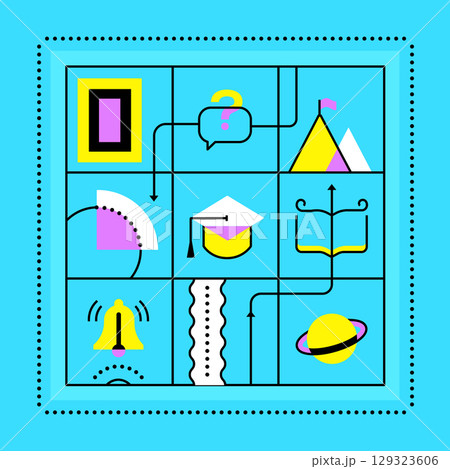 Education and knowledge - line design style illustration 129323606