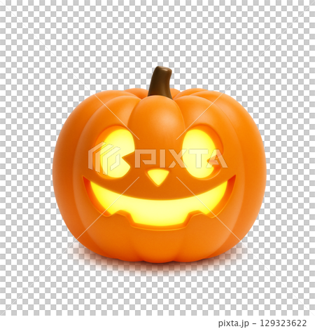 萬聖節南瓜插圖逼真 129323622