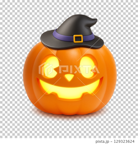 萬聖節南瓜插圖逼真 129323624