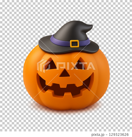 Halloween pumpkin illustration realistic 129323626
