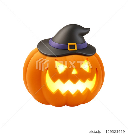 ハロウィンのカボチャ イラスト リアル 129323629