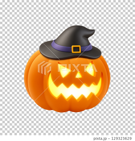 萬聖節南瓜插圖逼真 129323629