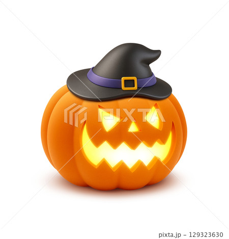 ハロウィン カボチャ イラスト リアル 129323630