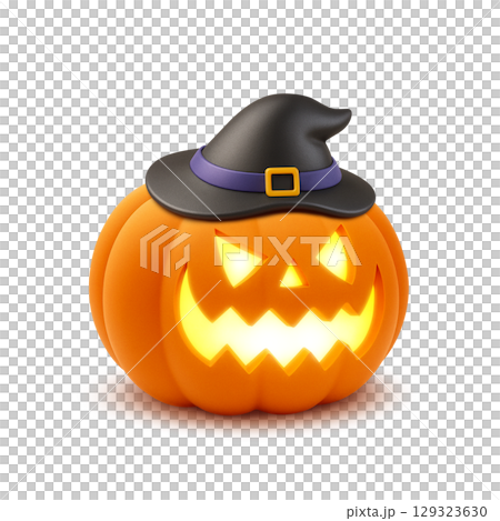 ハロウィン カボチャ イラスト リアル 129323630
