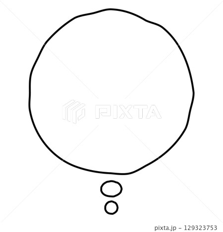 シンプルな吹き出しのイラスト　白背景 129323753