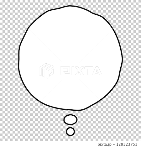 シンプルな吹き出しのイラスト　白背景 129323753