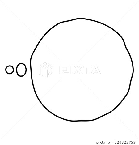 シンプルな吹き出しのイラスト　白背景 129323755