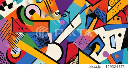 Abstract Geometric Art Burst. 129324373