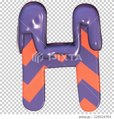 Halloween Alphabet Letter H 3D Clipart on Transparent Background Halloween Alphabet Letter H 3D Clipart on Transparent Background 129324703