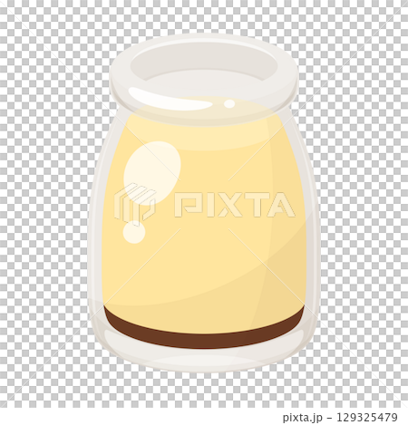 瓶中布丁的插畫_開口 瓶中布丁的插畫_開口 129325479