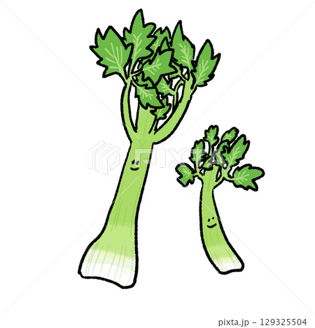 手描き風ゆるかわいい野菜セロリ 手描き風ゆるかわいい野菜セロリ 129325504