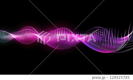 Glowing Spiral Wave Abstract Art. 129325785