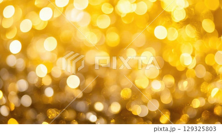 Golden Bokeh Lights Background. 129325803