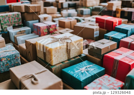 Wrapped Gifts with Warehouse Abundance. 129326048