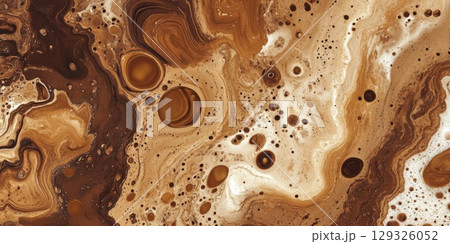 Brown Abstract Fluid Art. 129326052