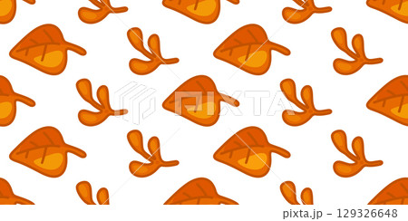Seamless Autumn Maple Seed Pattern 129326648