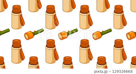 Seamless Autumn Thermos Flashlight Pattern Seamless Autumn Thermos Flashlight Pattern 129326668