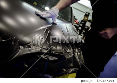 Car Repair Workshop Mechanics Working with Parts Car Repair Workshop Mechanics Working with Parts 129327394