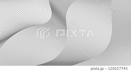 black and white wavy stripes background 129327745
