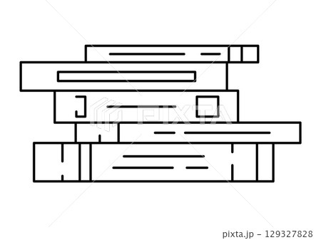 Illustrations of books stack. Image for education and school. Illustrations of books stack. Image for education and school. 129327828