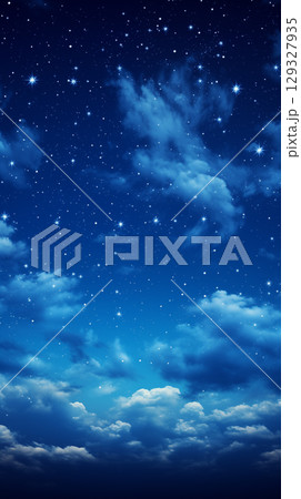 Night sky with stars and galaxy in outer space 129327935