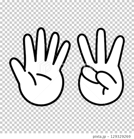 手寫手指數字向量素材08B 129329269