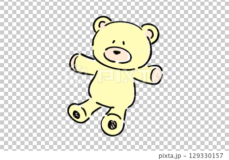 快眠の可愛いカラーイラスト　クマのぬいぐるみ 129330157