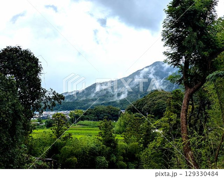 山霧　田舎の風景 129330484