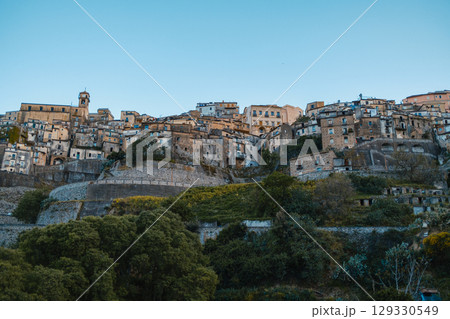 Blue Sky And Sunny Day Over Badolato, Italy 129330549