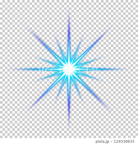 Blue light radiation effect (transparent background) 129330635
