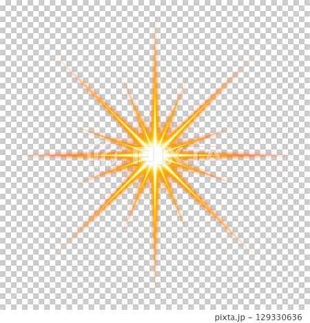 橙色光輻射效果（透明背景） 129330636