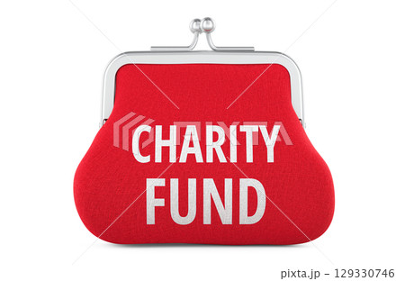 Charity Fund, coin purse. 3D rendering Charity Fund, coin purse. 3D rendering 129330746