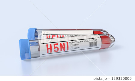The Blood Tube for avian influenza or bird flu concept 3d Rendering. 129330809