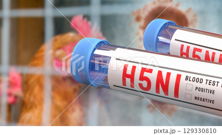 The Blood Tube for avian influenza or bird flu concept 3d Rendering. 129330810