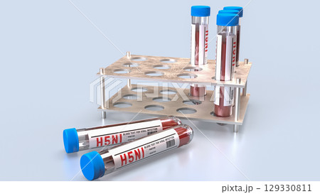 The Blood Tube for avian influenza or bird flu concept 3d Rendering. 129330811