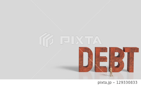 The Debt and Man for Business concept 3d Rendering. The Debt and Man for Business concept 3d Rendering. 129330833
