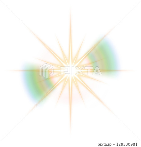 レンズフレアの虹を伴う光の放射エフェクト(透明背景) レンズフレアの虹を伴う光の放射エフェクト(透明背景) 129330981