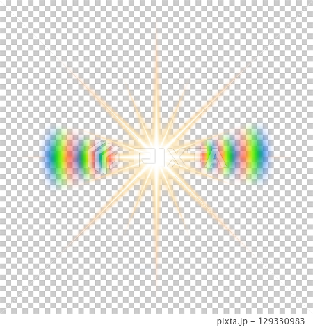 鏡頭眩光彩虹的光輻射效果（透明背景） 129330983